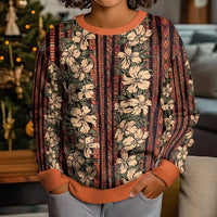 Hawaii Hibiscus Kid Ugly Christmas Sweater Retro Style - Polynesian Pride