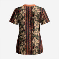 Hawaii Hibiscus Scrub Top Retro Style - Polynesian Pride
