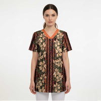 Hawaii Hibiscus Scrub Top Retro Style - Polynesian Pride