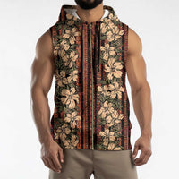 Hawaii Hibiscus Sleeveless Zip Hoodie Retro Style LT01 - Polynesian Pride