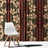 Hawaii Hibiscus Window Curtain Retro Style - Polynesian Pride