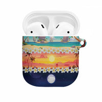 Hawaii Beach Landscape Time-Lapse AirPods Case Tropical Plumeria Flowers LT01 Multicolor - Polynesian Pride