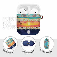 Hawaii Beach Landscape Time-Lapse AirPods Case Tropical Plumeria Flowers LT01 - Polynesian Pride
