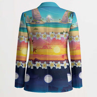 Hawaii Beach Landscape Time-Lapse Blazer Tropical Plumeria Flowers - Polynesian Pride