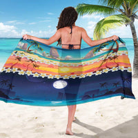 Hawaii Beach Landscape Time-Lapse Sarong Tropical Plumeria Flowers - Polynesian Pride