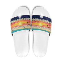 Hawaii Beach Landscape Time-Lapse Slide Sandals Tropical Plumeria Flowers LT01 Multicolor - Polynesian Pride
