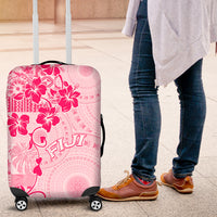 Fiji Masi With Hibiscus Tapa Tribal Luggage Cover Pink Pastel LT01 Pink - Polynesian Pride