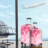 Fiji Masi With Hibiscus Tapa Tribal Luggage Cover Pink Pastel LT01 - Polynesian Pride