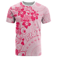 Fiji Masi With Hibiscus Tapa Tribal T Shirt Pink Pastel LT01 Pink - Polynesian Pride