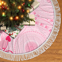 Fiji Masi With Hibiscus Tapa Tribal Tree Skirt Pink Pastel LT01 - Polynesian Pride