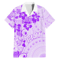 Fiji Masi With Hibiscus Tapa Tribal Family Matching Mermaid Dress and Hawaiian Shirt Purple Pastel LT01 Dad's Shirt - Short Sleeve Purple - Polynesian Pride