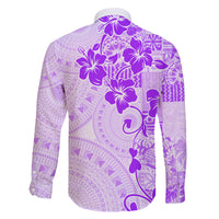 Fiji Masi With Hibiscus Tapa Tribal Family Matching Puletasi Dress and Hawaiian Shirt Purple Pastel LT01 - Polynesian Pride