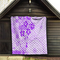 Fiji Masi With Hibiscus Tapa Tribal Quilt Purple Pastel LT01 - Polynesian Pride