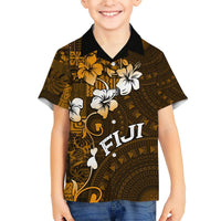 Fiji Masi With Hibiscus Tapa Tribal Hawaiian Shirt Gold Version LT01 - Polynesian Pride
