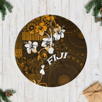 Fiji Masi With Hibiscus Tapa Tribal Tree Skirt Gold Version LT01 Casual Tree Skirts Gold - Polynesian Pride
