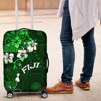 Fiji Masi Luggage Cover Fijian Hibiscus Tapa Green Version LT01 Green - Polynesian Pride