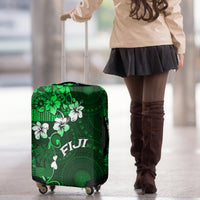 Fiji Masi Luggage Cover Fijian Hibiscus Tapa Green Version LT01 - Polynesian Pride