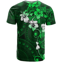 Fiji Masi T Shirt Fijian Hibiscus Tapa Green Version LT01 - Polynesian Pride