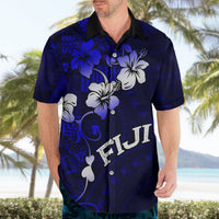 Fiji Masi Hawaiian Shirt Fijian Hibiscus Navy Blue Gold Version LT01 - Polynesian Pride