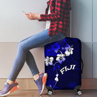 Fiji Masi Luggage Cover Fijian Hibiscus Navy Blue Gold Version LT01 - Polynesian Pride
