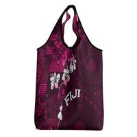 Fiji Masi Grocery Bag Fijian Hibiscus Tapa Pink Version