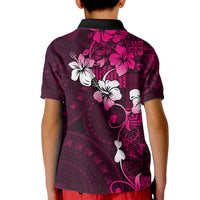 Fiji Masi Kid Polo Shirt Fijian Hibiscus Tapa Pink Version LT01 - Polynesian Pride