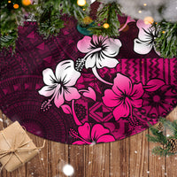 Fiji Masi Tree Skirt Fijian Hibiscus Tapa Pink Version LT01 - Polynesian Pride