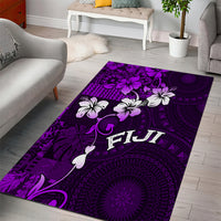Fiji Masi Area Rug Fijian Hibiscus Tapa Purple Version LT01 - Polynesian Pride