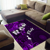 Fiji Masi Area Rug Fijian Hibiscus Tapa Purple Version LT01 - Polynesian Pride
