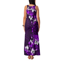 Fiji Masi Family Matching Tank Maxi Dress and Hawaiian Shirt Fijian Hibiscus Tapa Purple Version LT01 - Polynesian Pride