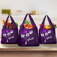Fiji Masi Grocery Bag Fijian Hibiscus Tapa Purple Version