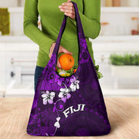 Fiji Masi Grocery Bag Fijian Hibiscus Tapa Purple Version