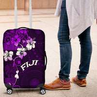 Fiji Masi Luggage Cover Fijian Hibiscus Tapa Purple Version LT01 Purple - Polynesian Pride