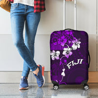 Fiji Masi Luggage Cover Fijian Hibiscus Tapa Purple Version LT01 - Polynesian Pride
