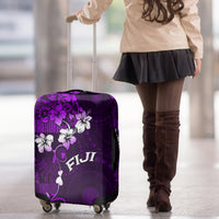 Fiji Masi Luggage Cover Fijian Hibiscus Tapa Purple Version LT01 - Polynesian Pride