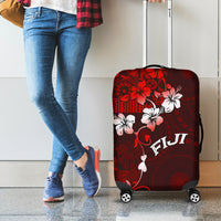 Fiji Masi Luggage Cover Fijian Hibiscus Tapa Red Version LT01 - Polynesian Pride