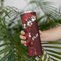 Fiji Masi Skinny Tumbler Fijian Hibiscus Tapa Red Version LT01 - Polynesian Pride