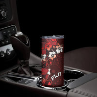 Fiji Masi Skinny Tumbler Fijian Hibiscus Tapa Red Version LT01 - Polynesian Pride