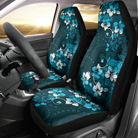 Fiji Masi Car Seat Cover Fijian Hibiscus Tapa Sky Blue Version LT01 - Polynesian Pride