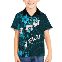 Fiji Masi Hawaiian Shirt Fijian Hibiscus Tapa Sky Blue Version LT01 - Polynesian Pride