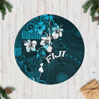 Fiji Masi Tree Skirt Fijian Hibiscus Tapa Sky Blue Version LT01 Casual Tree Skirts Blue - Polynesian Pride