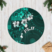Fiji Masi Tree Skirt Fijian Hibiscus Tapa Turquoise Version LT01 Casual Tree Skirts Turquoise - Polynesian Pride