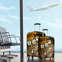 Fiji Masi Paisley With Hibiscus Tapa Luggage Cover Gold Version LT01 - Polynesian Pride