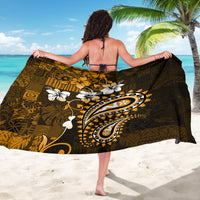 Fiji Masi Paisley With Hibiscus Tapa Sarong Gold Version LT01 - Polynesian Pride
