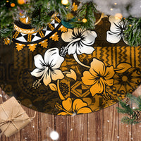 Fiji Masi Paisley With Hibiscus Tapa Tree Skirt Gold Version LT01 - Polynesian Pride