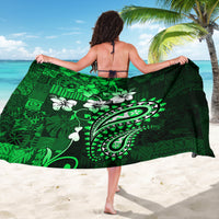 Fiji Masi Paisley With Hibiscus Tapa Sarong Green Version LT01 - Polynesian Pride