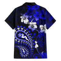 Fiji Masi Paisley With Hibiscus Tapa Hawaiian Shirt Navy Blue Version LT01 - Polynesian Pride