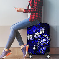 Fiji Masi Paisley With Hibiscus Tapa Luggage Cover Navy Blue Version LT01 - Polynesian Pride