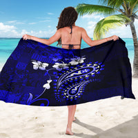 Fiji Masi Paisley With Hibiscus Tapa Sarong Navy Blue Version LT01 - Polynesian Pride