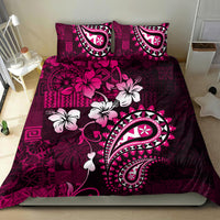 Fiji Masi Paisley With Hibiscus Tapa Bedding Set Pink Version LT01 - Polynesian Pride